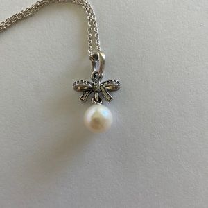 Pandora Ribbon Pearl Necklace